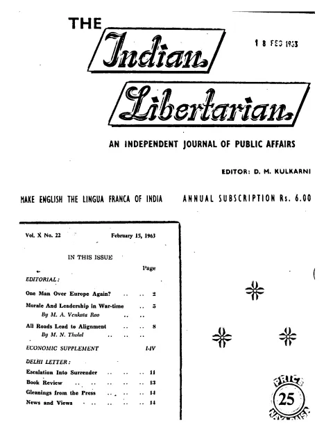 First page of The Indian Libertarian