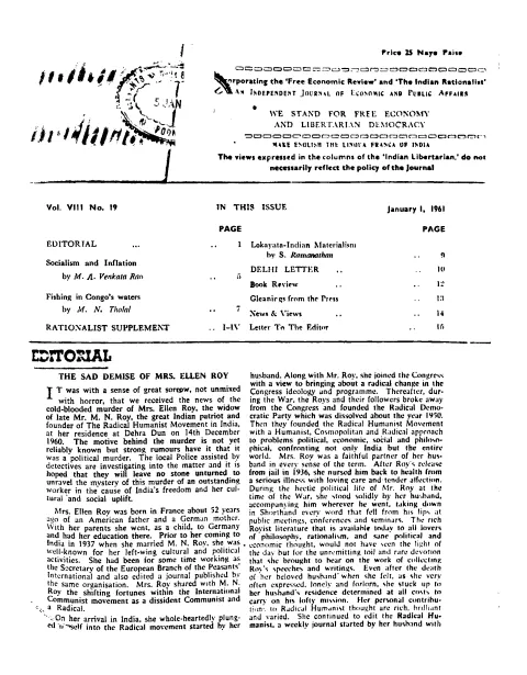 First page of The Indian Libertarian