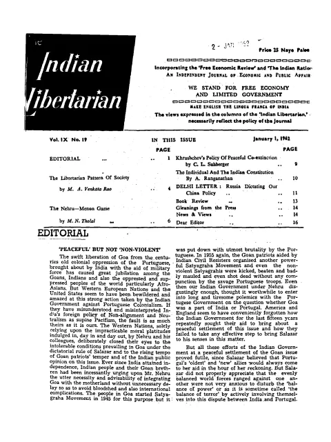First page of The Indian Libertarian