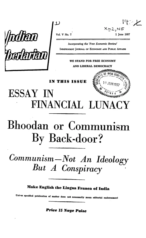 First page of The Indian Libertarian