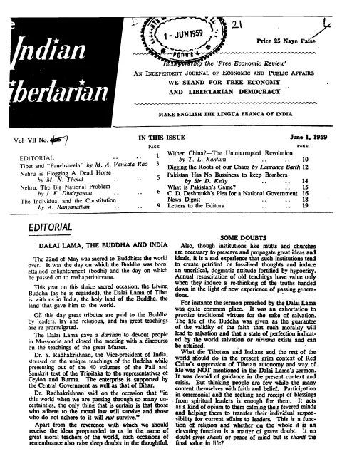 First page of The Indian Libertarian