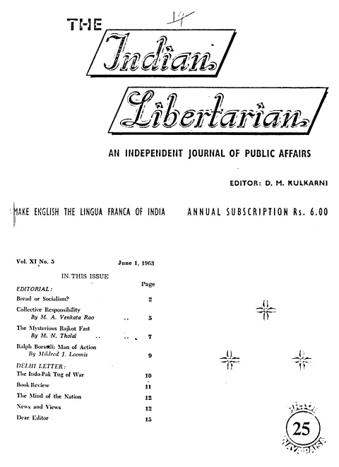 First page of The Indian Libertarian