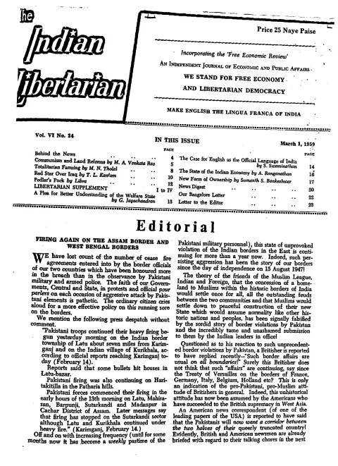 First page of The Indian Libertarian
