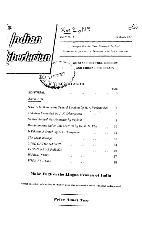 First page of The Indian Libertarian