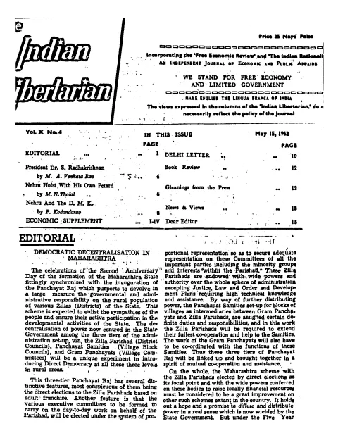 First page of The Indian Libertarian