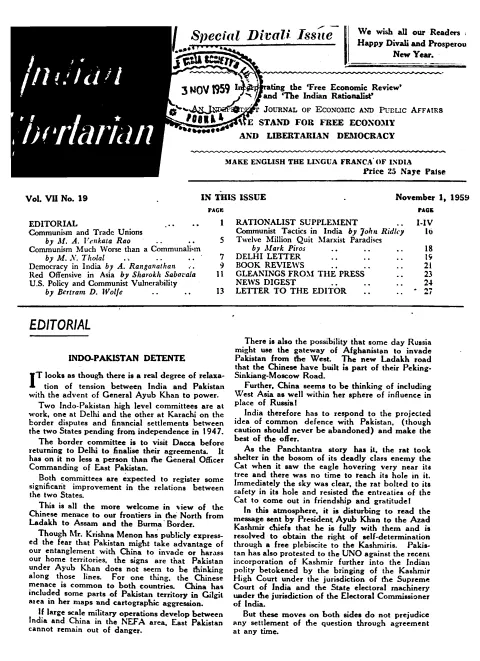 First page of The Indian Libertarian