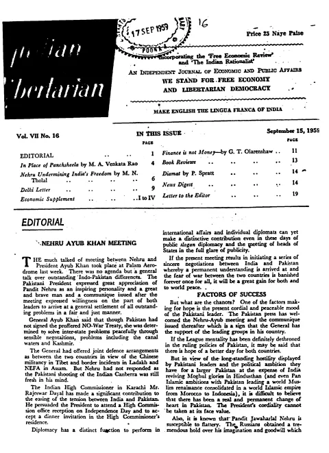First page of The Indian Libertarian